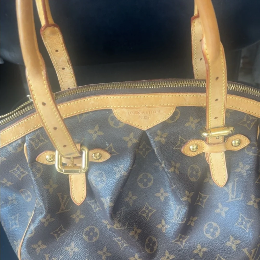 Louis Vuitton Monogram Canvas Shoulder Bag in Brown and Tan